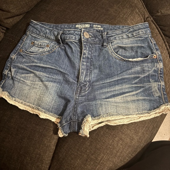 Mossimo Supply Co. Blue Jean Shorts Distressed Mid-Thigh - Picture 1 of 3